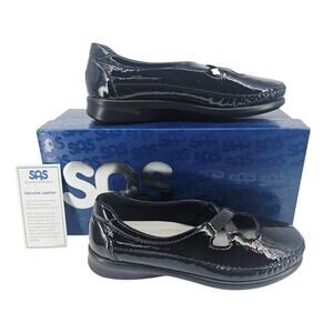 NEW SAS Crissy Black Patent Leather Slip On Loafer Shoe Women's 7.5 W